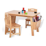 Krand Juego De Mesa Y 2 Sillas De Madera Maciza Para Niños.