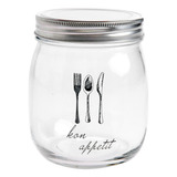 Recipiente 650ml Letras Tapa Silver Just Home Collection