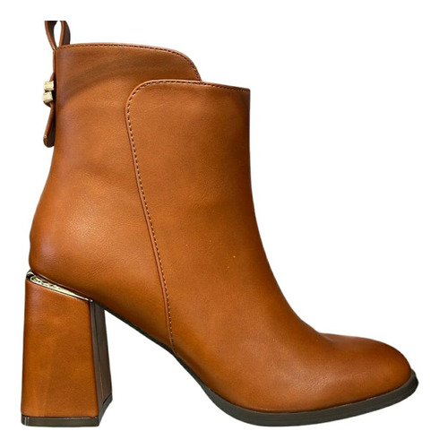 Botin Casual Ecocuero Tacon Alto Elegante