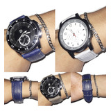 .x3 Unidades Reloj De Hombre Cuerina Buena Calidad Xmayor 