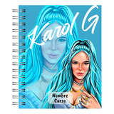 Cuaderno Agenda Karol G + Stickers + Bolsillo Personalizado
