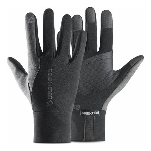 Guantes Cuero Térmicos Impermeables Touch Para Moto/bici Color Gris Oscuro Talla Xl