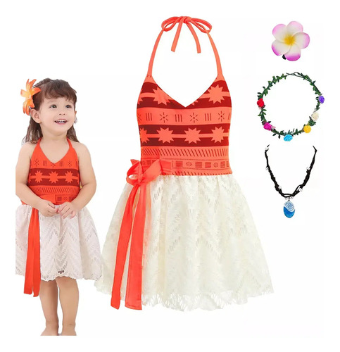 Disfraz Vestido De Moana Princesa Para Bebé, Traje De Cosplay Para Niños Pequeño, Vestidos De Fantasía Para Fiesta De Cumpleaños Natación En La Playa | MercadoLibre