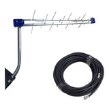 Antena Log 28 Elementos Com Suporte Articulado Cabo Coaxial