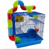 Gaiola Hamster 3andares Luxo Tubo Labirinto Casinha Roedores