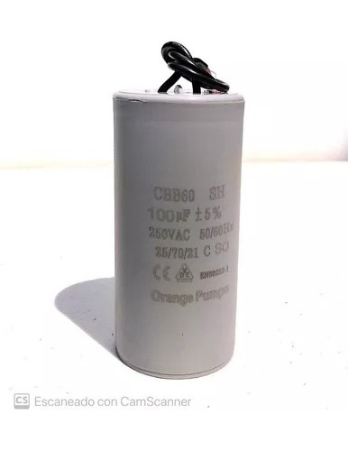 Capacitor Condensador Trabajo Redondo 100mf 100uf 250v Cable