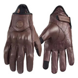 Guantes De Piel De Moto Vintage Para Hombre Y Mujer