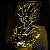 Lámpara Led 3d Goku Dragon Ball Rgb Con Control Remoto