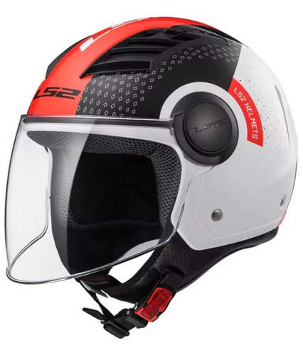 Casco Moto Ls2 562 Airflow Condor Blanco Negro Rojo Pr