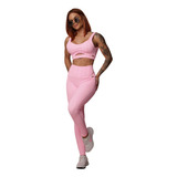 Conjunto Legging Empina Bumbum + Top Crochet Yogurt Moving