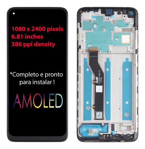 Display Tela Frontal Compatível Moto G9 Plus Xt2087 Com Aro