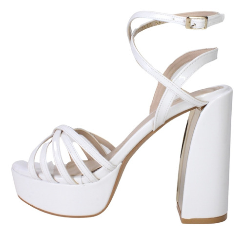 Zapatilla Sandalia Dama Mujer Plataforma Blanco Pulsera