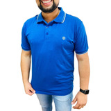 Camiseta Polo Masculina Plus Size Delkor