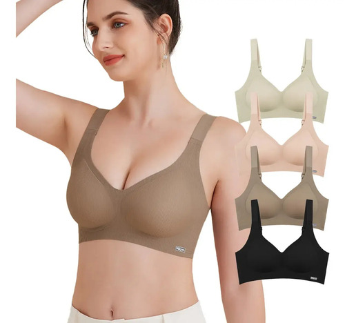 4 Paquete De Brasier Push Up Sujetador Sin Varillas Lencería | MercadoLibre