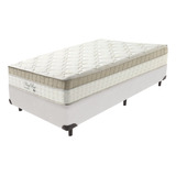 Cama Box Branco E Colchão Solteiro King Best Anjos