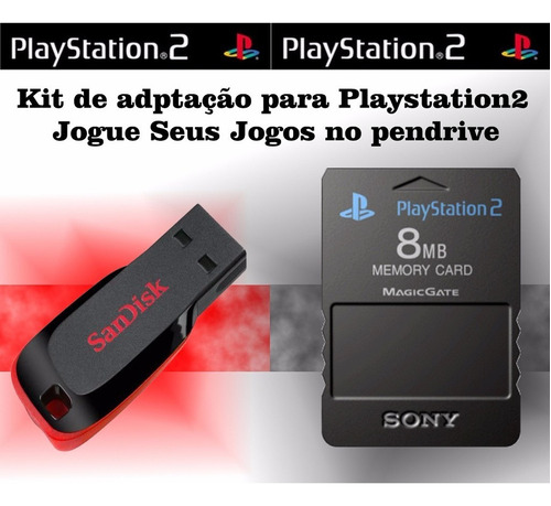 Pen Drive Play 2 + Memory Card + Jogos + O.p.l 2024 Top