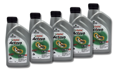 Aceite Castrol Actevo Para Moto 10w40 4t 5 Litros