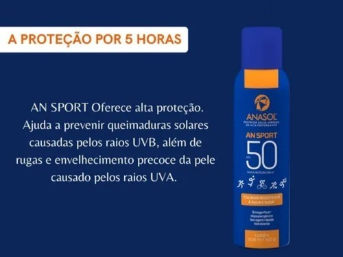 Protetor Solar Que Não Escorre Anasol Spray Fps 50 Sporte