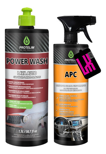 Kit Limpador Automotivo Power Wash 1.5l + Apc Protelim 