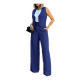 Conjunto De Calças Largas Gh Casual Com Colete