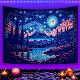 Tapestry Estelar  Blacklight Hada Nocturna - 59  X 80 