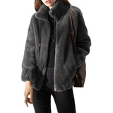 Chaqueta Polar Grueso Chaqueta Mujer Casual Abrigo Invierno