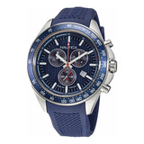 Reloj Hombre Nautica Napobs108 Cuarzo Pulso Azul En Silicona