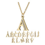 Collares Mujer Inicial Letras Baño Oro 18k Zirconias