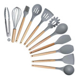 Utensilio De Cocina 19 Pieza Silicona Antiadherente Gris 