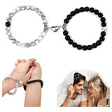 Set 2 Pulsera Para Pareja Con Imán, Regalo Amor Eterno