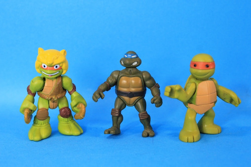 Lote 3 Figuras Tmnt Tortugas Ninja Playmates