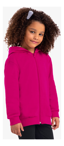 Jaqueta Infantil Feminina Com Capuz Rovi Kids Rosa