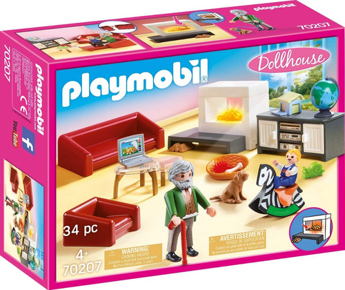 Playmobil Muebles 70207 Sala De Estar Abuelo Niño Y Perro Ed