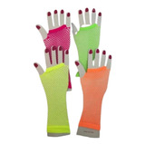 5 Guantes De Red Largos Fluor Colores Surtidos