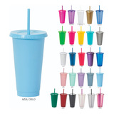 55 Vasos 24 Oz Reutilizables Para Fiesta Con Popote