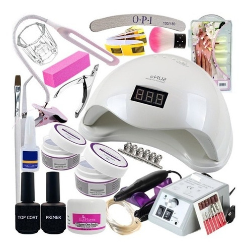 Kit Profissional Unha Gel Lixadeira 20.000rpm Sun X Completo