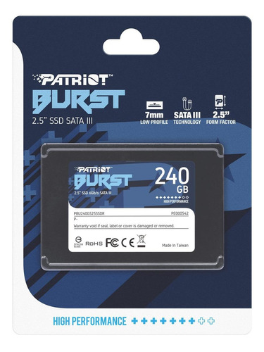 Disco Sólido Ssd Interno Patriot Burst Pbu240gs25ssdr 240gb