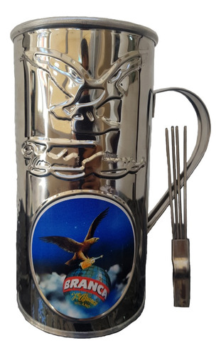 Vaso Guira Guiro Metal Con Raspador Fernet Branca