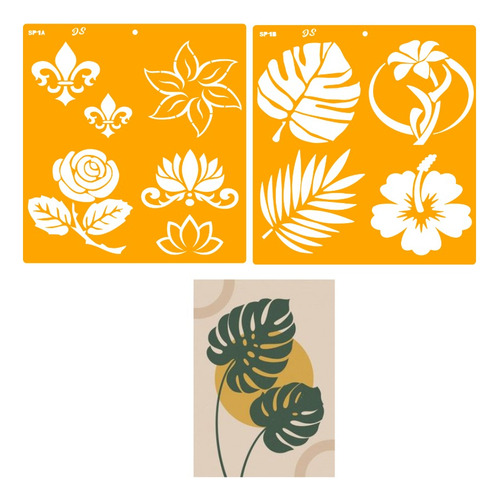 Stencil Plantilla Plantas 15x15 (8 Diseños) Deco Stencils P1