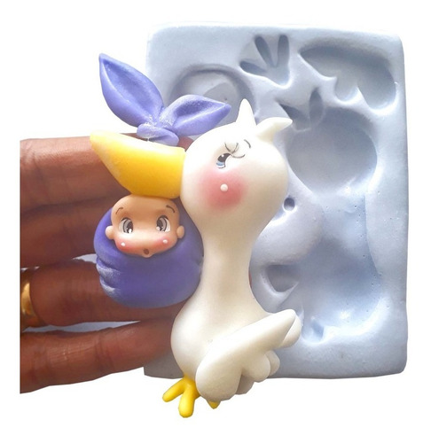 Molde Silicona Fácil Y Práctico Porcelana Fría Baby Cigueña