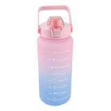 Botella Jumbo Bicolor Degradado Para Agua Con Asa 2 Litros Color Rosa Con Azul