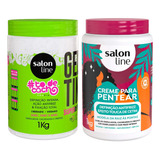 Kit Salon Line Gelatina To De Cacho + Creme Para Pentear Def