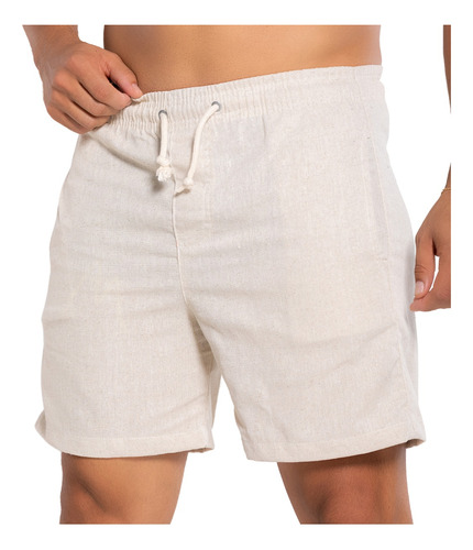 Shorts Masculino Bermuda Curta De Linho Casual Premium