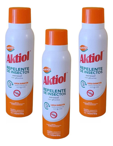 Repelente De Mosquitos - Insectos Aktiol Aerosol - Pack 3u