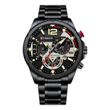 Reloj Negro Elegante Para Hombre Curren 8395 - De Lujo