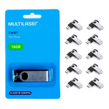 Kit 10pçs Pendrive Multilaser Twist Pd588 16gb Atacado C/ Nf