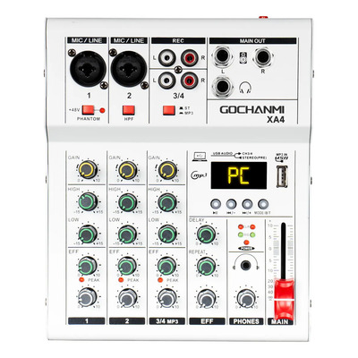 Mezcladora Gochanmi Xa4 Audio 4 Canales Mixer Usb Bluetooth | Meses sin interés