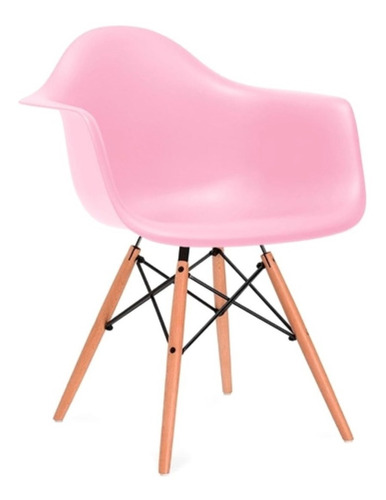 Silla De Comedor Bodega Tfc Butaca Eames, Estructura Color Rosado, 1 Unidad