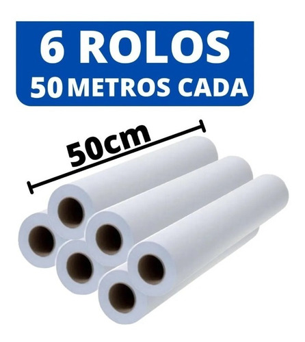 Lençol Descartável Papel Hospitalar Maca 50x50mt - 06 Rolos