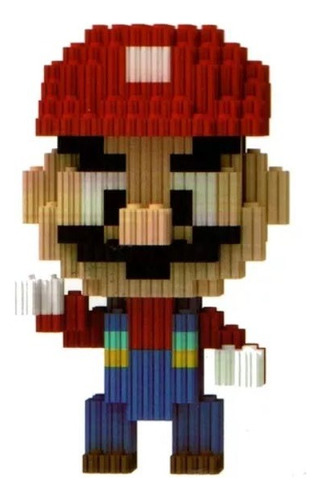 Mini Bloques Armable Figura 3d Micro Blocks Mario Bros